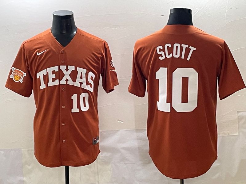 Men Texas Longhorns #10 Scott brown Nike joint Name NCAA 2025 Jersey style 43